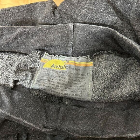 Aviator Nation Sweatpants Joggers M Gray Rainbow Stripe Mountain Pockets - Picture 13 of 13